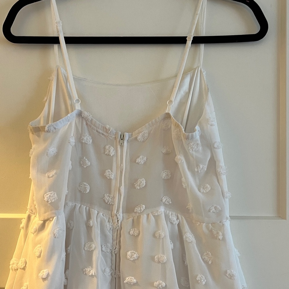 White Layered Midi Dress - Picture 3 of 4